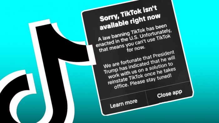 A montage announcing that TikTok isn’t available
