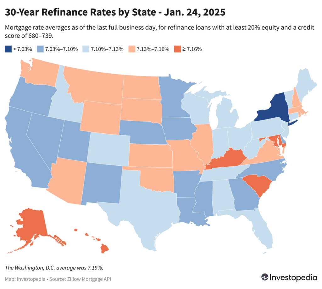 Today's Refinance Rates by State – Jan. 24, 2025