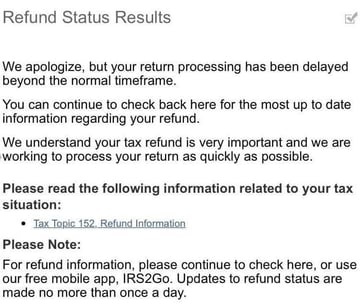 Refund Status Delayed Refund Status Delayed Message