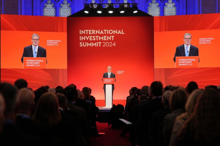 Keir Starmer speaking at the Investment summit in October