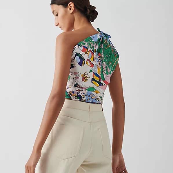 Hermes scarf as a top
