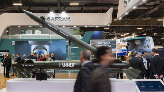 Safran’s display at a defence expo in Paris, France in June 2024
