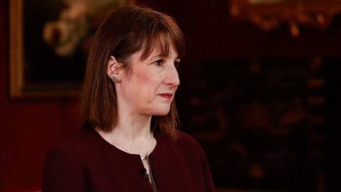 Rachel Reeves is shown in profile during a television interview