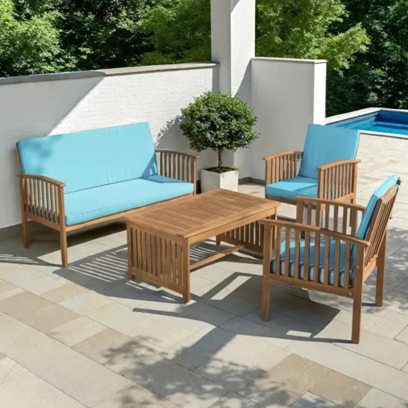 Wayfair is selling a 'beautiful' $610 4-piece patio set for $270, and shoppers say it's 'comfortable and roomy'