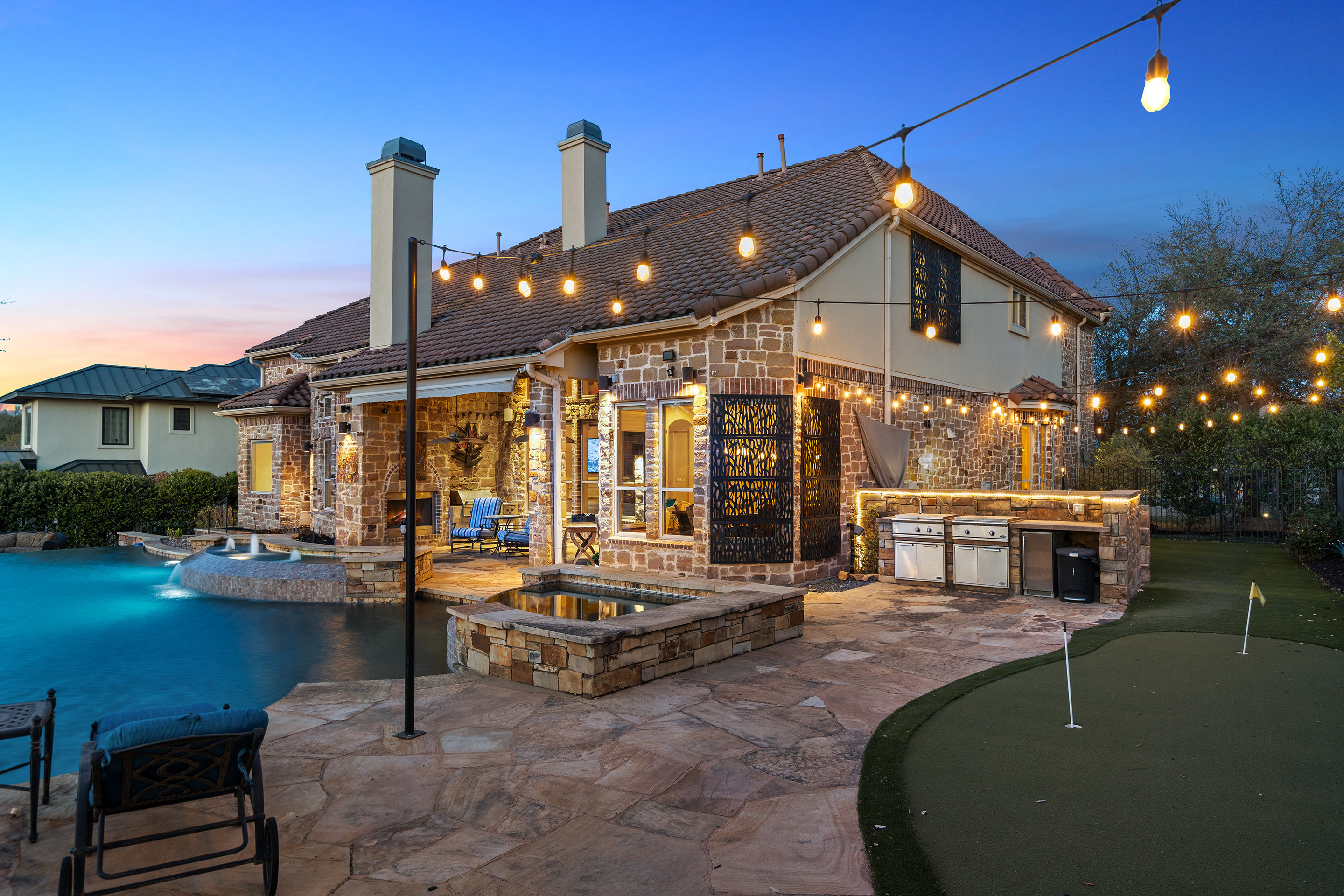 A home for sale in Austin, Texas, by a golf course.