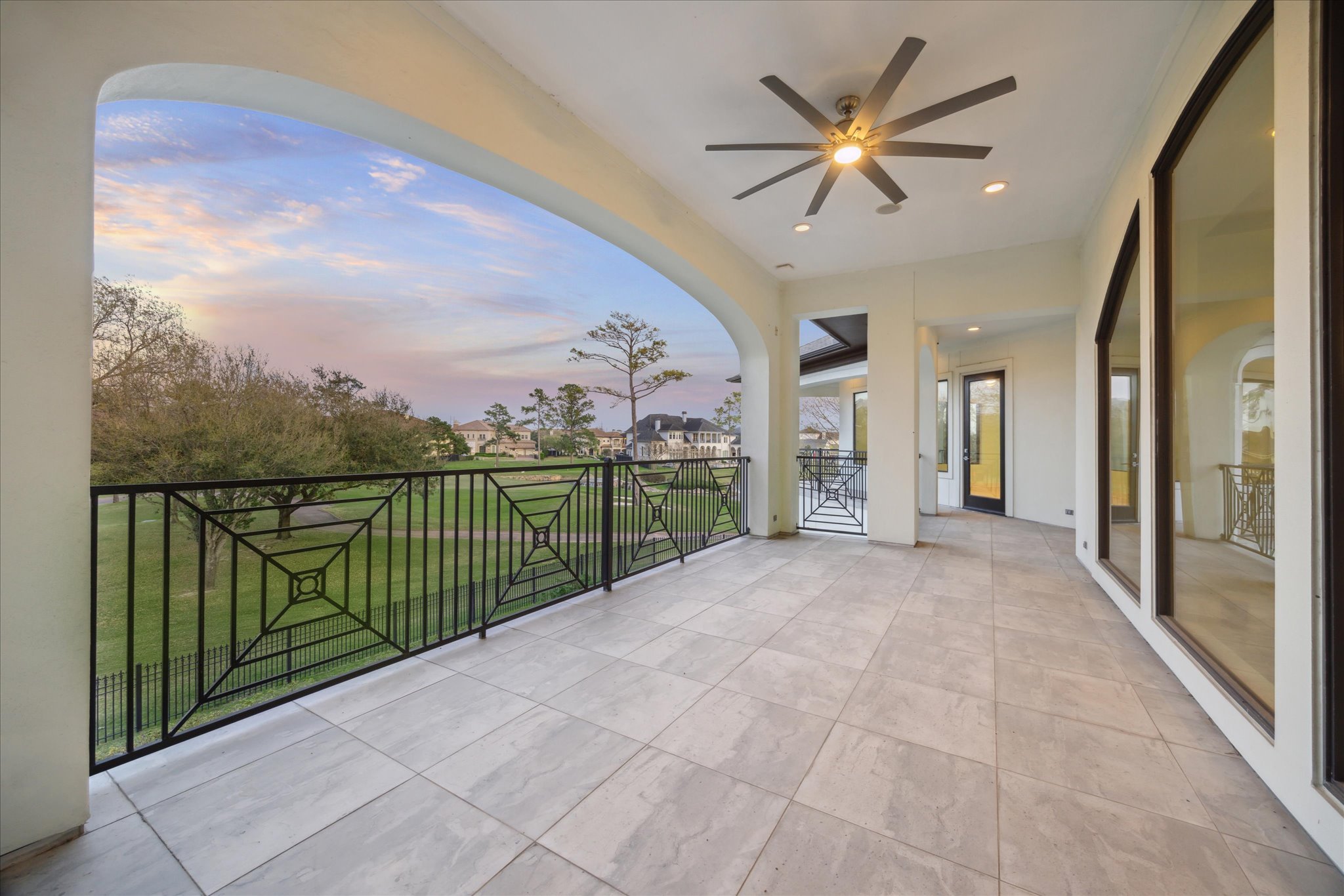 A home for sale by a golf course in Houston, Texas.