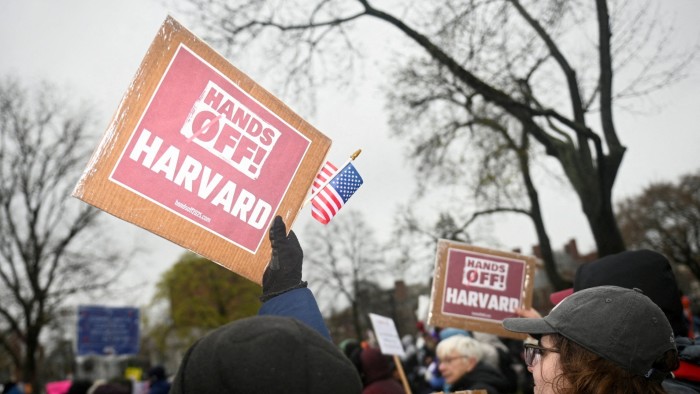Demonstrators rally on Cambridge Common