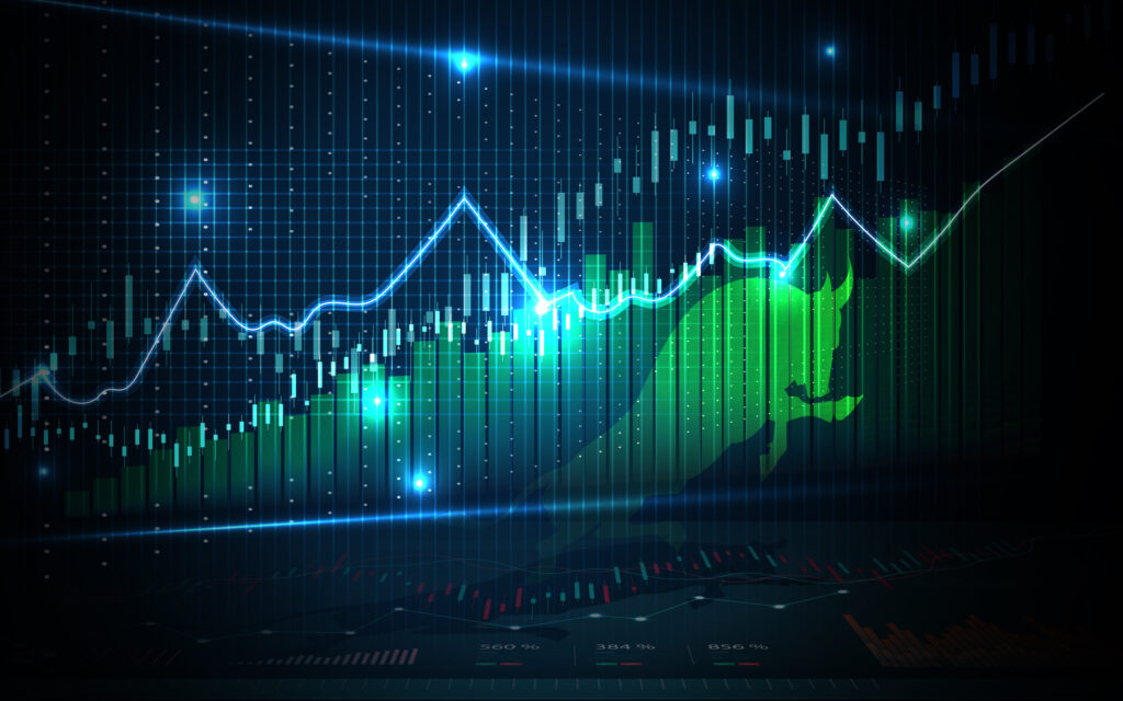 stocks up green bull market