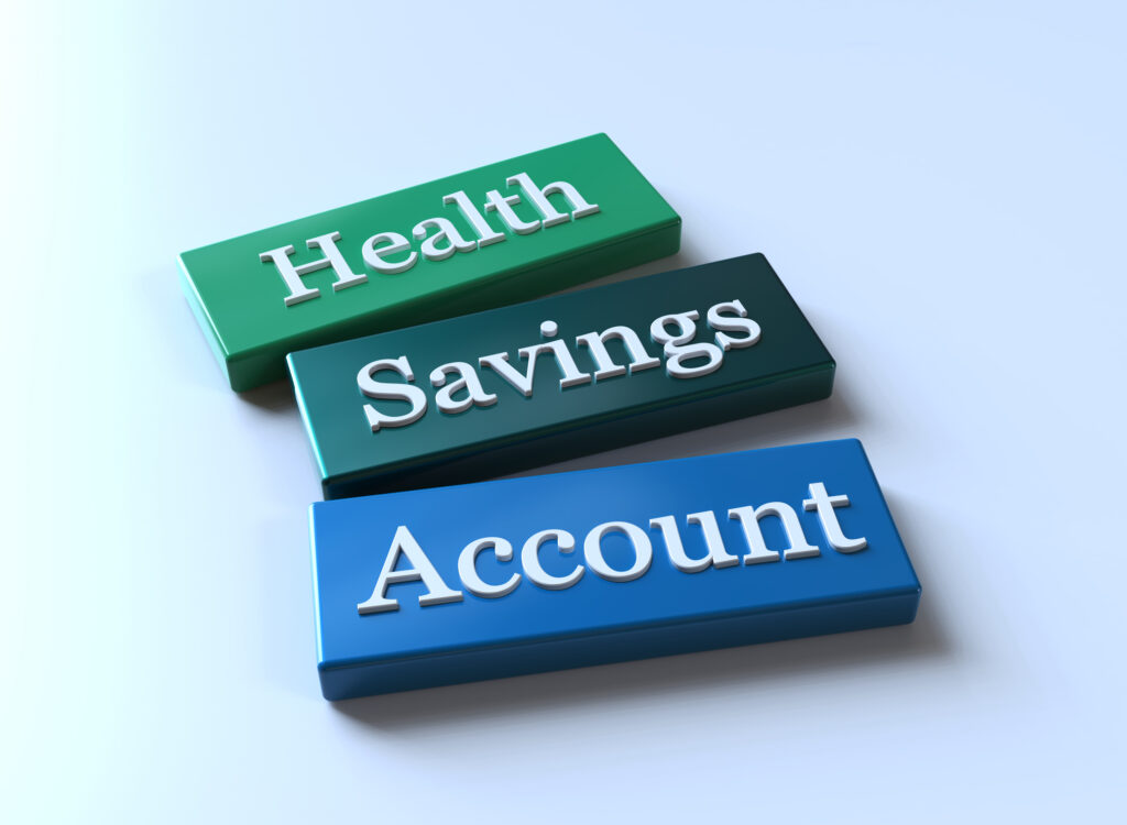 image of the words Health Savings Account on different color horizontal blocks