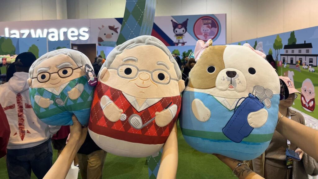 Berkshire meeting 'bazaar' features Buffett Squishmallows, 60th anniversary book and giant claw machine