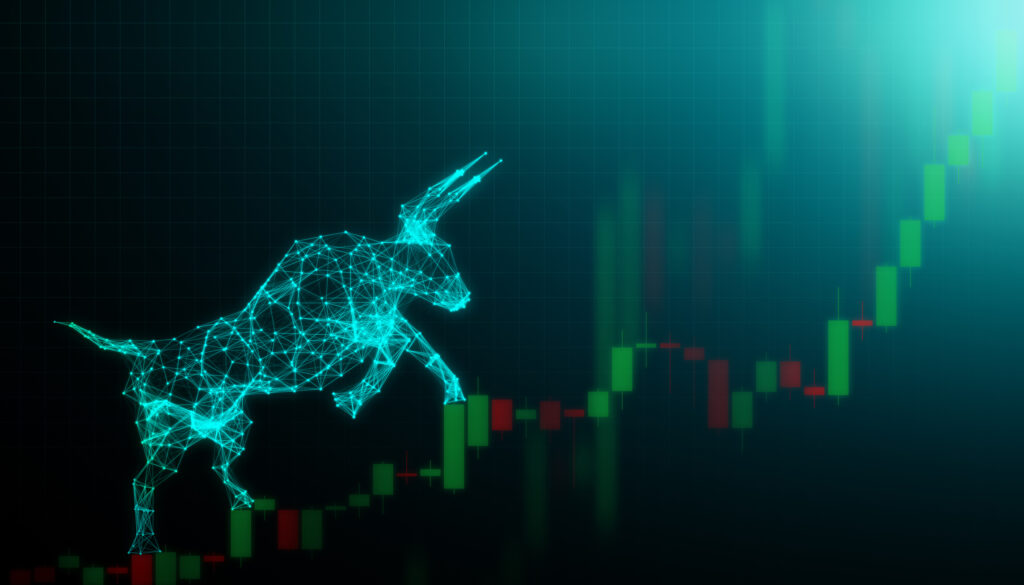digital bull steps up green bars stocks higher