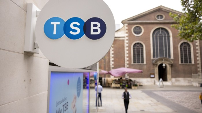 TSB sign outside a branch in London, England