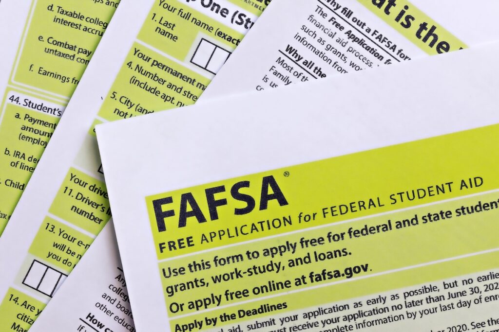 Photo of FAFSA - free application for federal student aid | Source: The College Investor