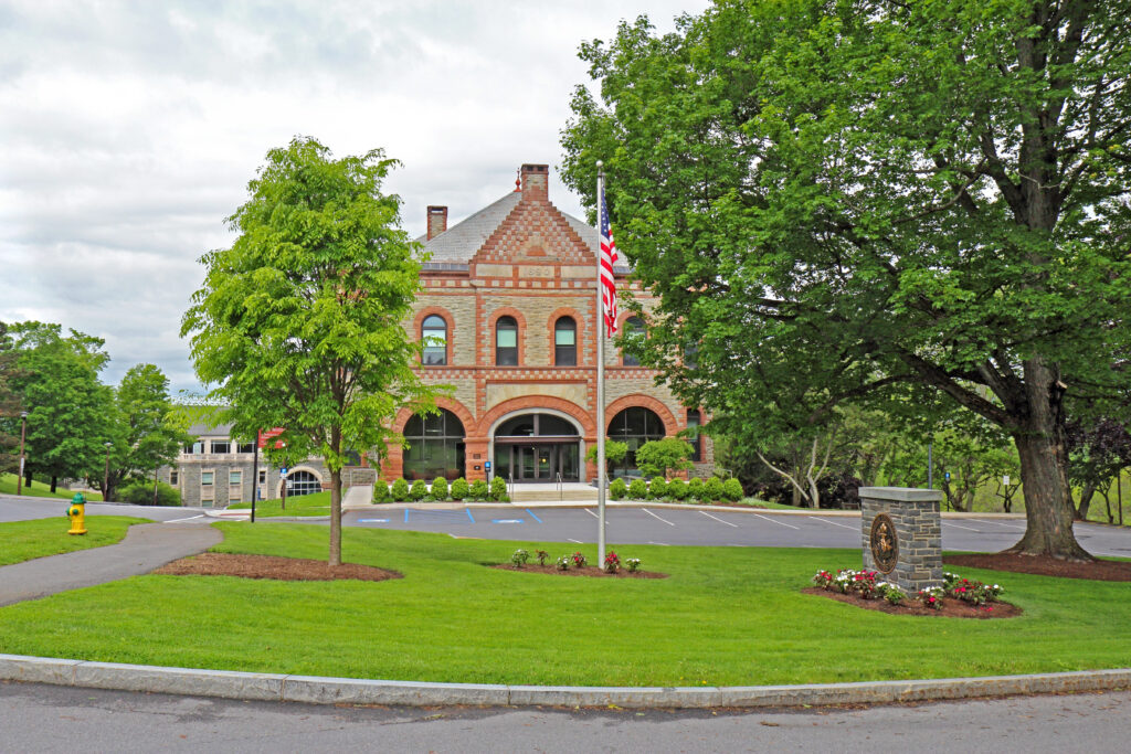 HAMILTON, NEW YORK: The James B Colgate admissions and administration building on the campus of Colgate University in the village of Hamilton in rural upstate New York. Photo by sgoodwin4813