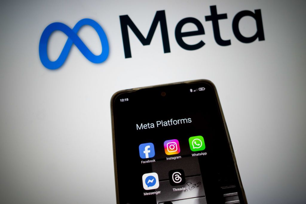 meta platforms logos on mobile phone