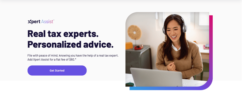 Taxact expert assist screenshot | Source: The College Investor