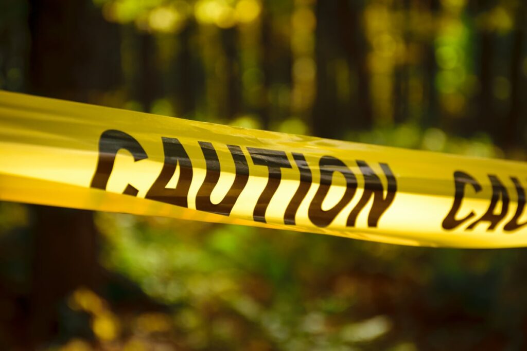 Yellow caution tape.