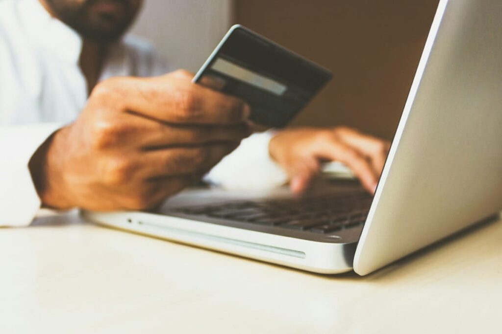 person with credit card