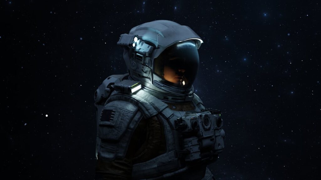 An astronaut floating in space.