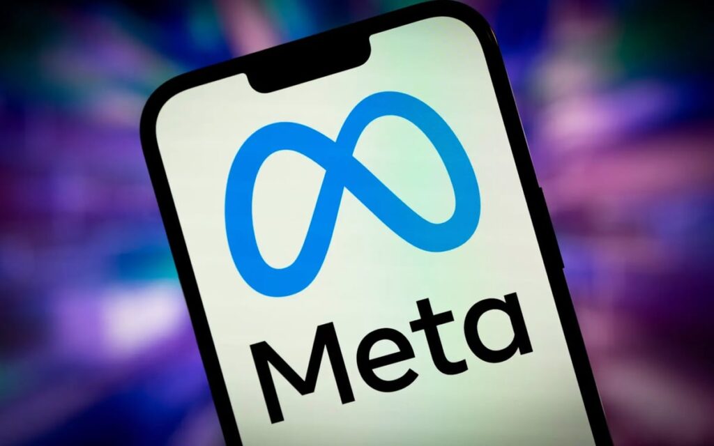 Meta Platforms' logo is displayed on a smartphone.
