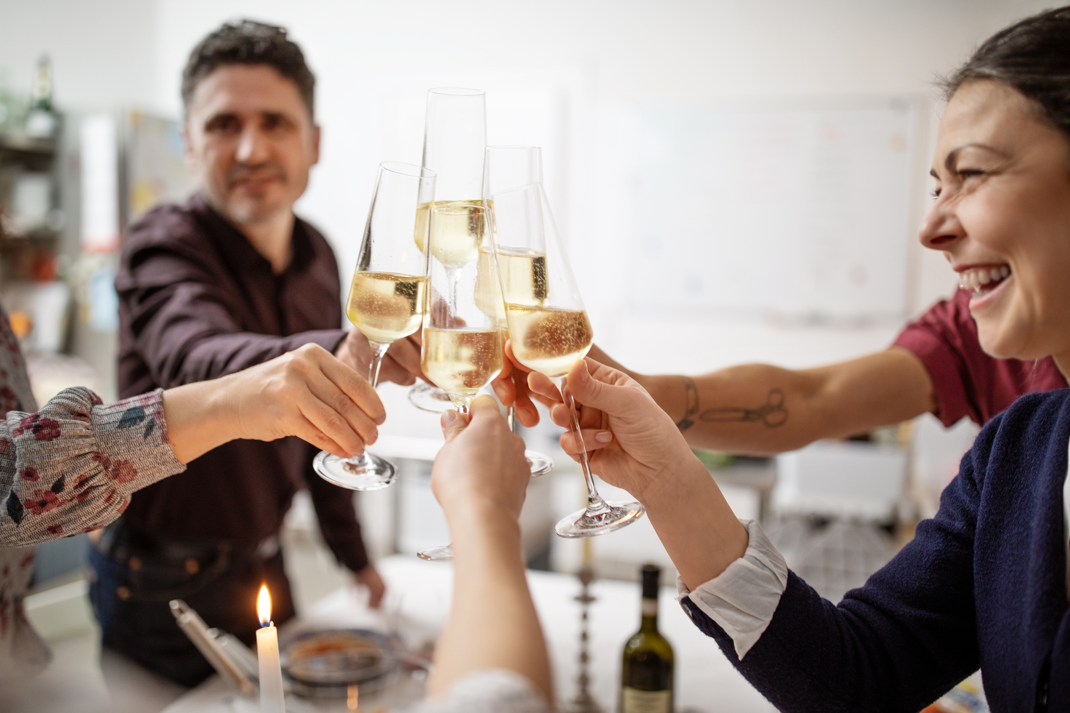 Group of friends having a fine dining experience