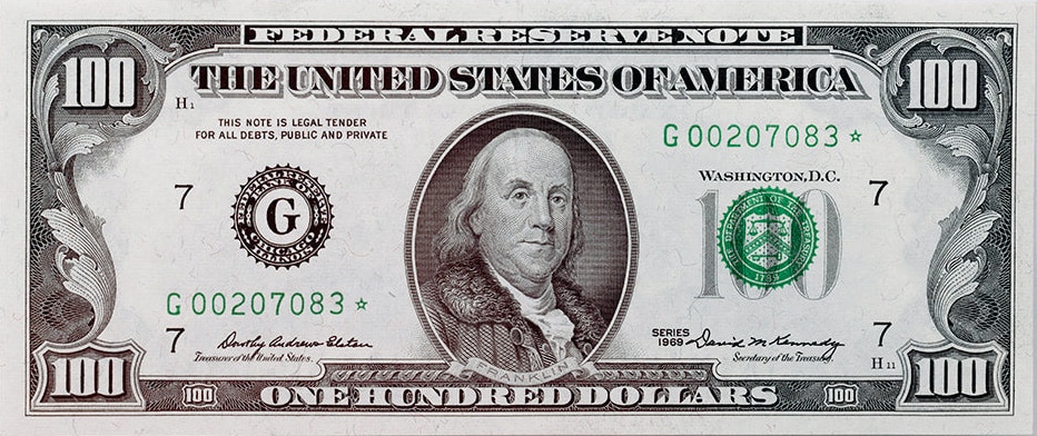 $100 dollar bill - old