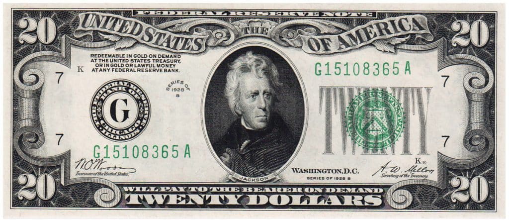 20 dollar bill - old