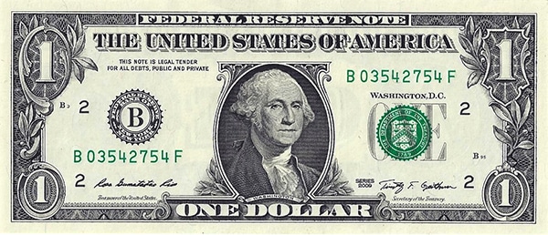 one dollar bill