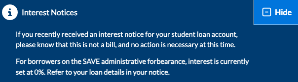 MOHELA Interest Notice MOHELA Interest Notice | Source: StudentAid.gov