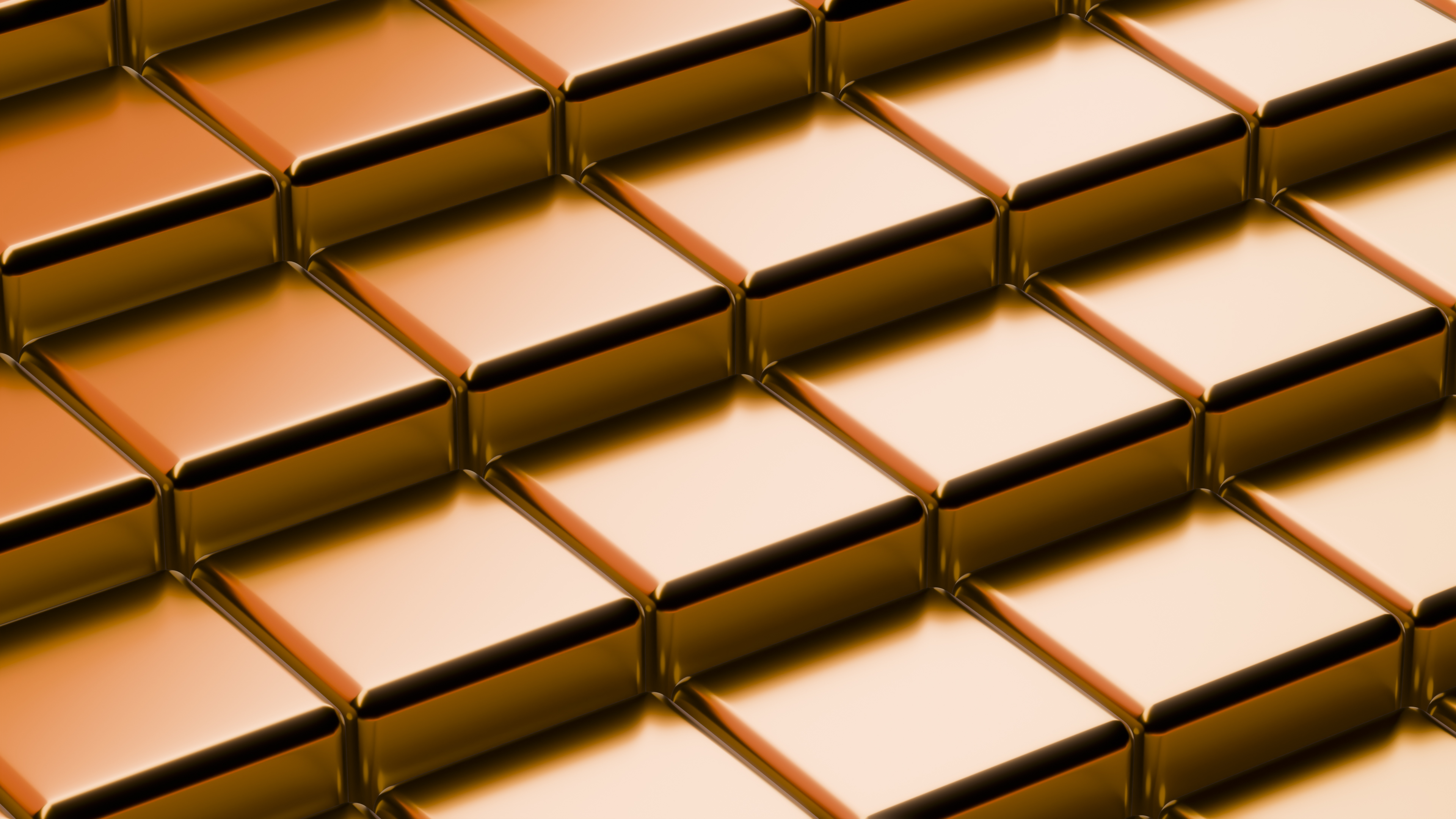 Seamless texture of shiny copper cubes