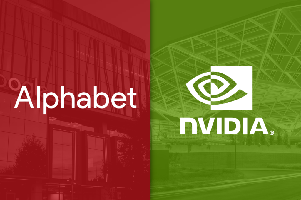 Alphabet and Nvidia logos.