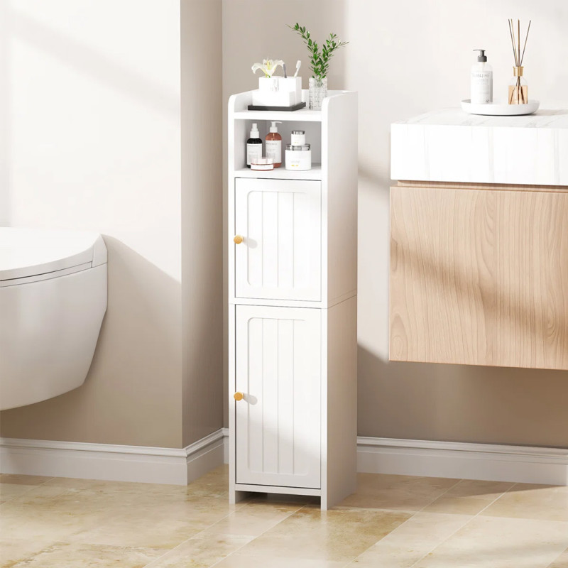 Wayfair is selling a compact 5-tier bathroom storage cabinet for only $45 that has an adjustable shelf