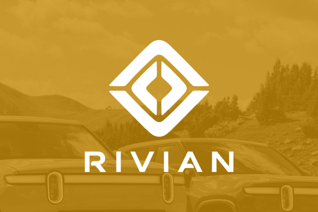 Rivian Automotive's logo is superimposed on some of its electric vehicles.