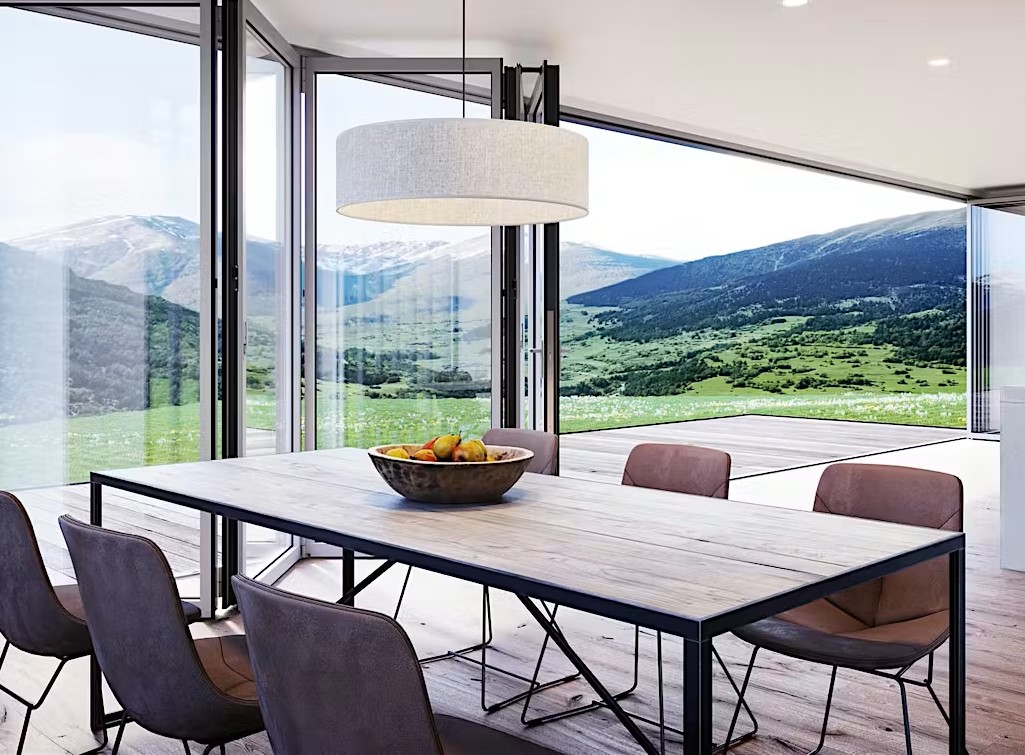 pocketing" glass walls