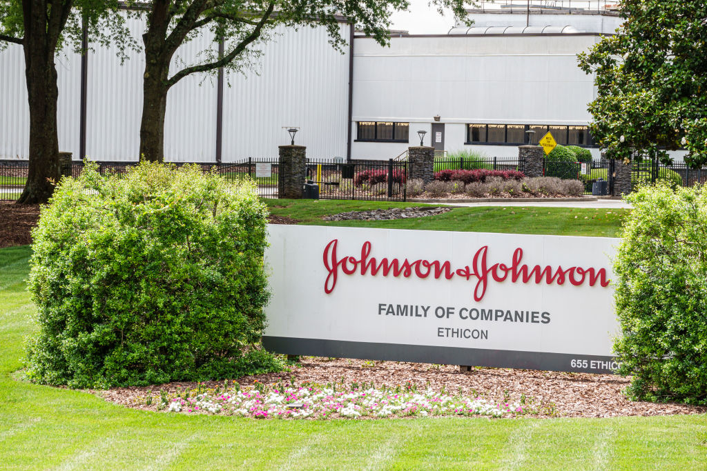 Outside of a Johnson &amp; Johnson manufacturing plant