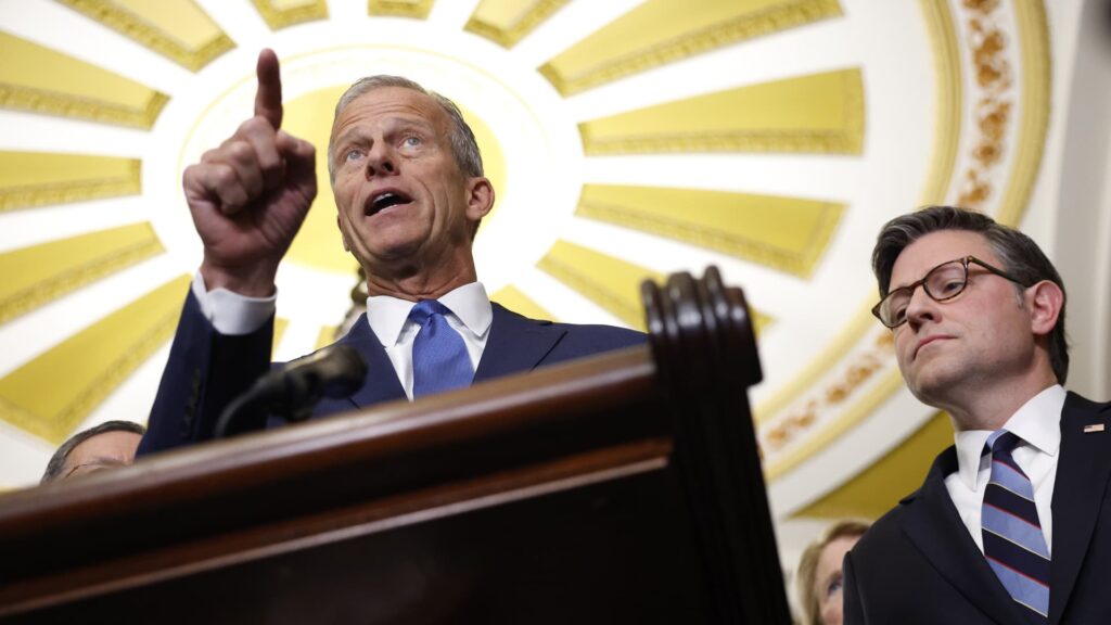 GOP leaders Thune and Johnson boost two-track approach to funding DHS