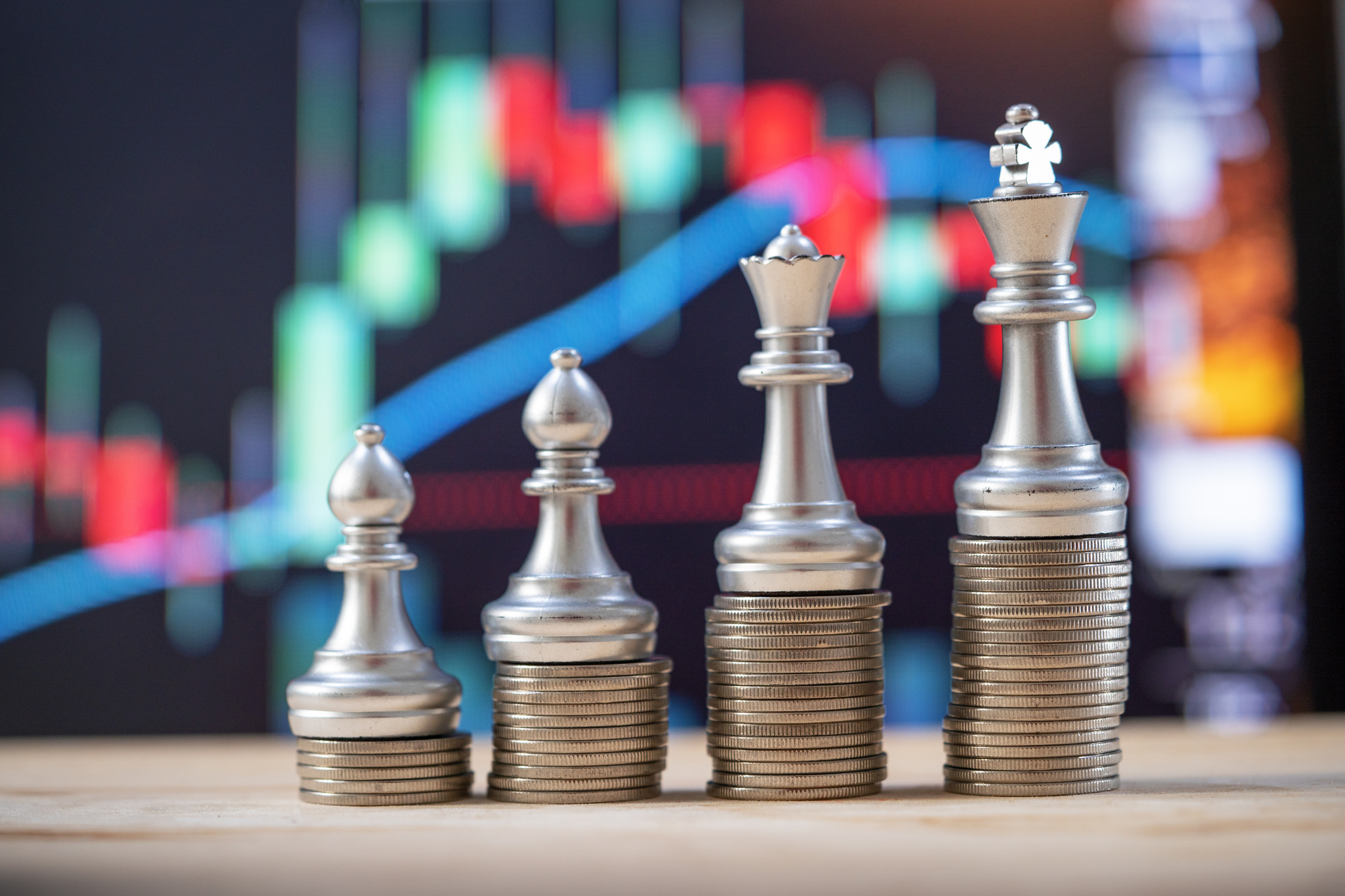 Money and chess,Money concept,Investment Concept,growth concept
