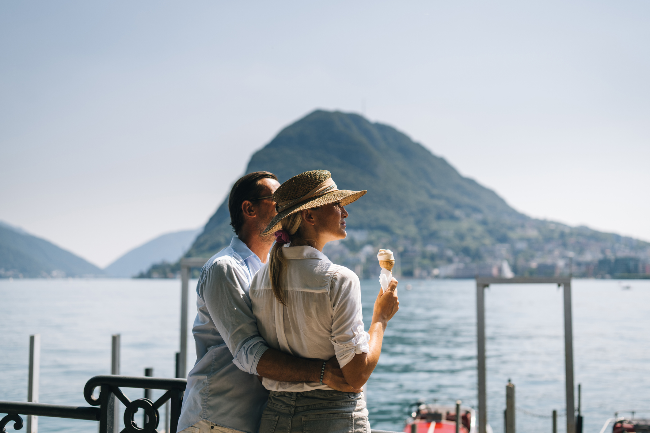 a couple on a luxury trip sipping wine
