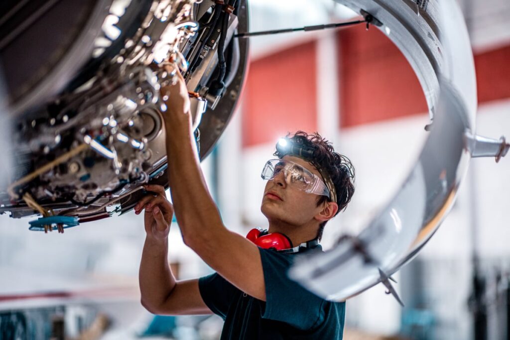An aircraft engine.