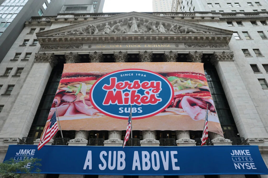 Jersey Mike's stock opens at $21 per share, raising nearly $1 billion