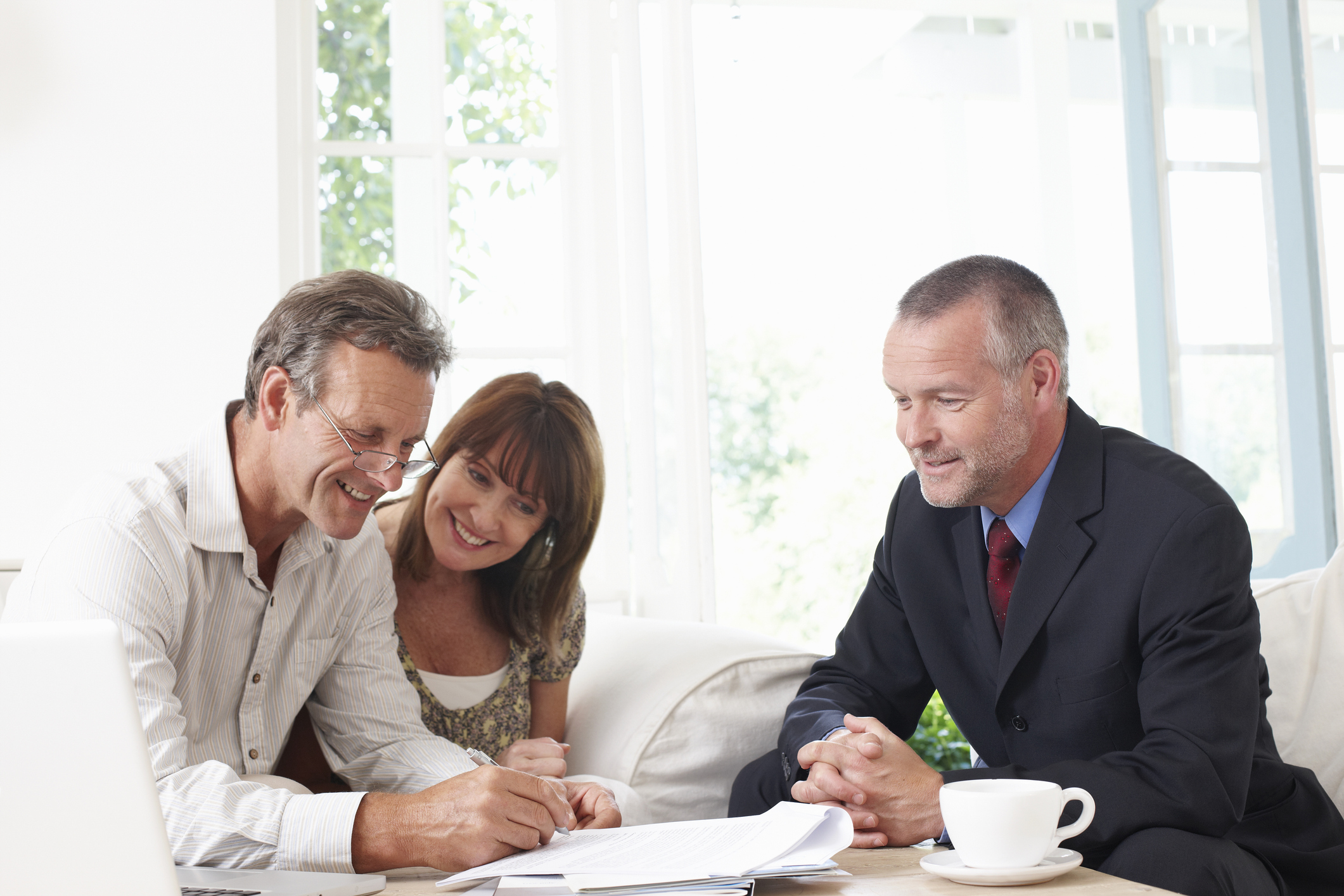 Couple with a financial advisor