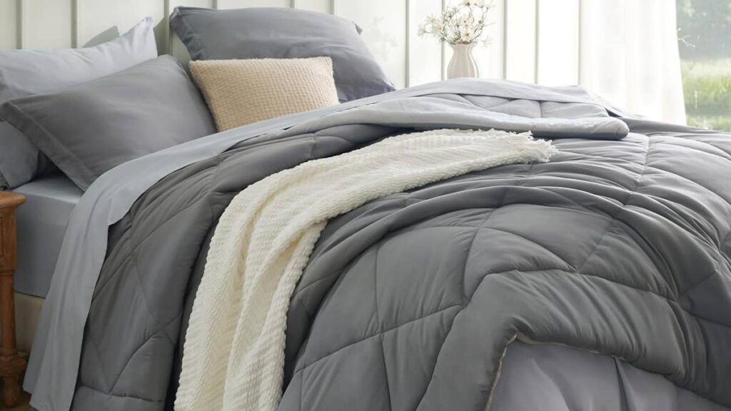 Amazon has a highly rated 7-piece comforter set that comes in 25 colors for just $32