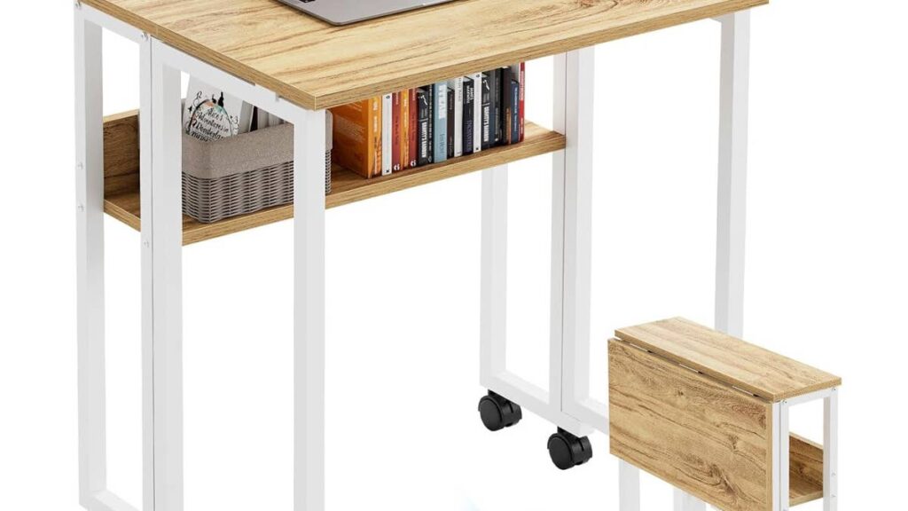 Amazon's $51 folding work desk has a space-saving design that doubles as a side table