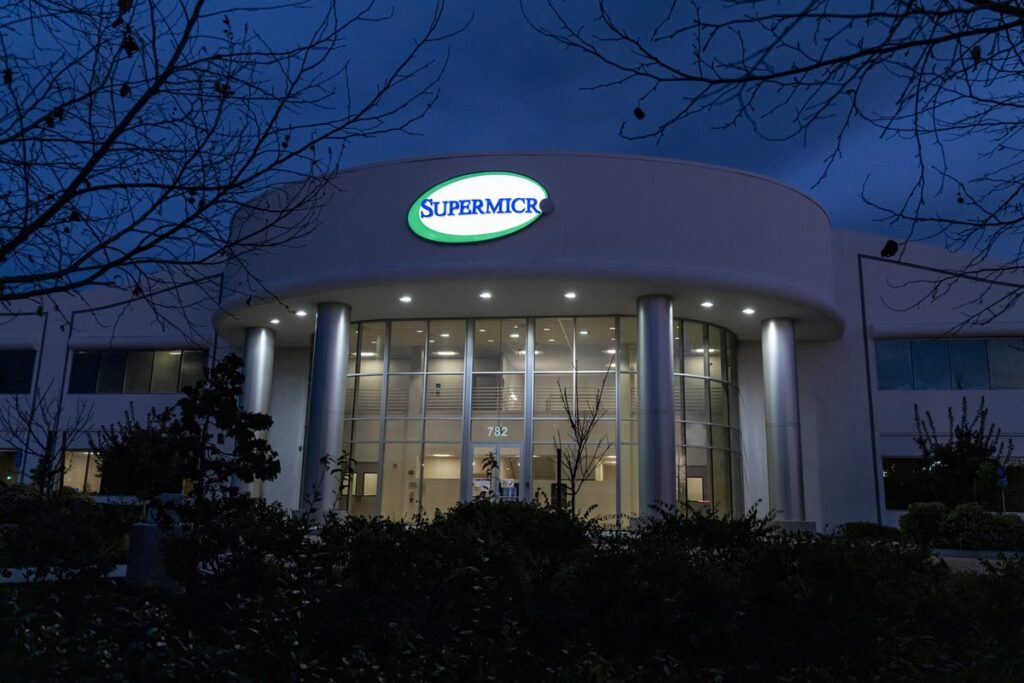 Super Micro Computer logo on a building.