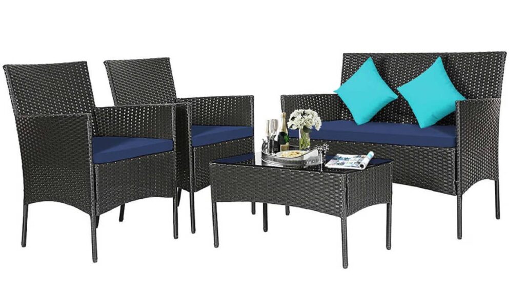 Walmart is selling a 4-piece rattan patio set with cushions for just $132
