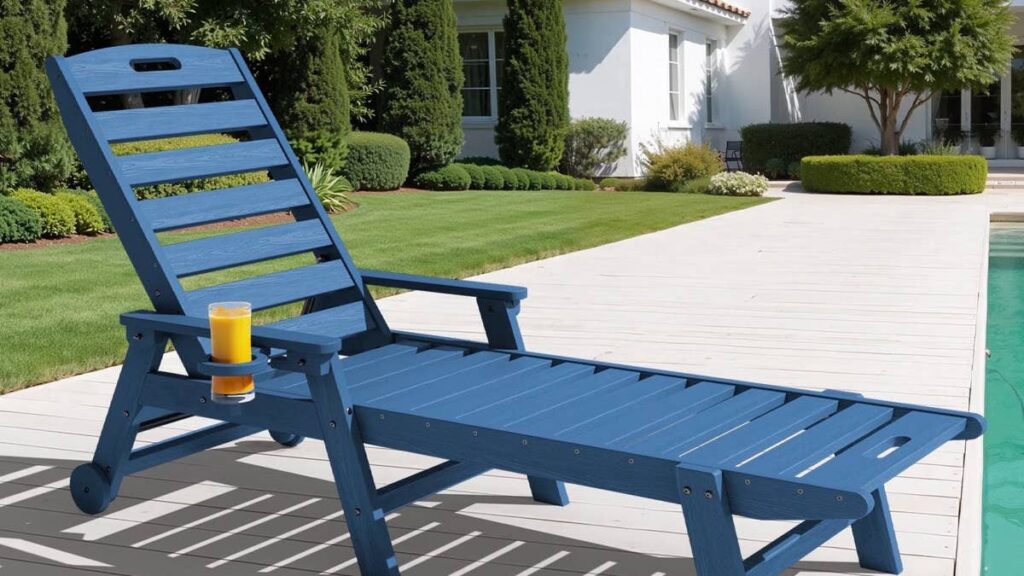 Walmart's $99 adjustable patio lounge chair has wheels and a built-in cup holder