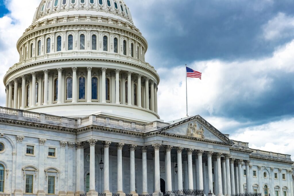 Capitol building in Washington. The United States Senate and House of Representatives. Source: The College Investor