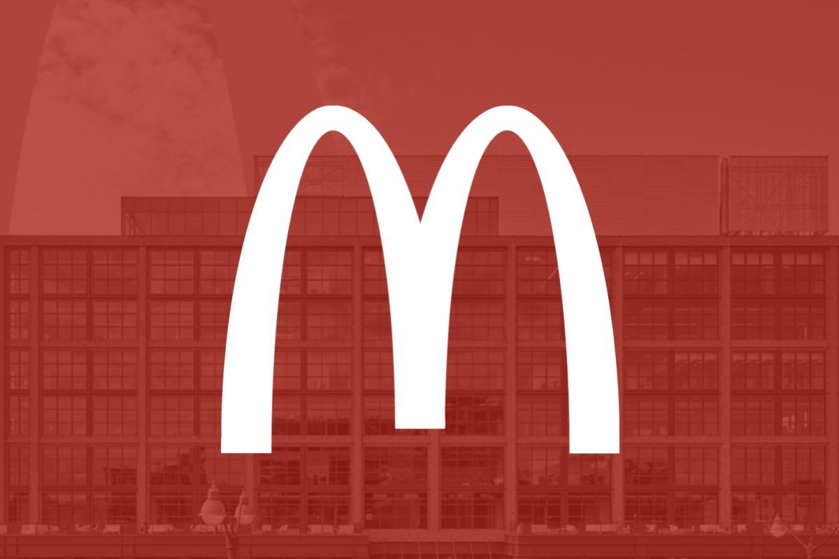 The McDonald's logo on a red backdrop.