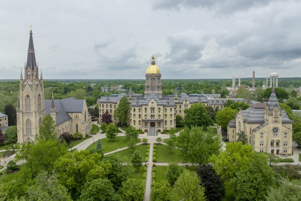 The Golden Dome atop the MaIn Building at the University of Notre Dame
