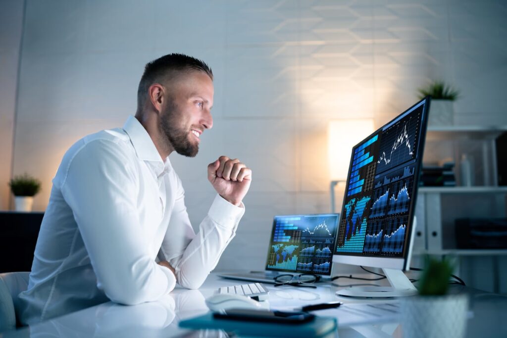 Investor looking at Nvidia and SpaceX stocks.